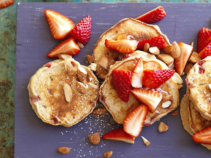 **[Strawberry and ricotta pancakes with honey](https://www.womensweeklyfood.com.au/recipes/strawberry-and-ricotta-pancakes-with-honey-4832|target="_blank")**

Strawberries are the star of these healthy pancakes, which are made fluffy and light with low-fat ricotta.  Drizzle with honey for a naturally sweet breakfast treat or easy dessert idea.