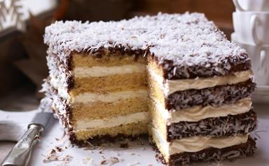 Lamington cream layer cake