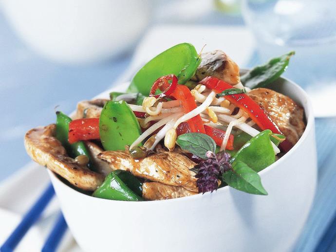 **[Chicken chilli stir-fry](https://www.womensweeklyfood.com.au/recipes/chicken-chilli-stir-fry-11392|target="_blank")**

Make this quick and easy stir-fry for a mid-week spicy delight.