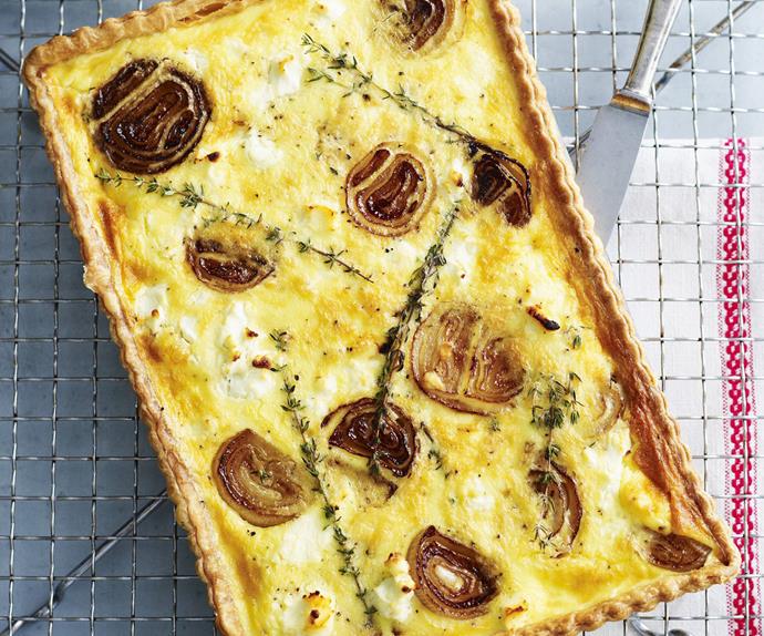 goat's cheese and onion tart