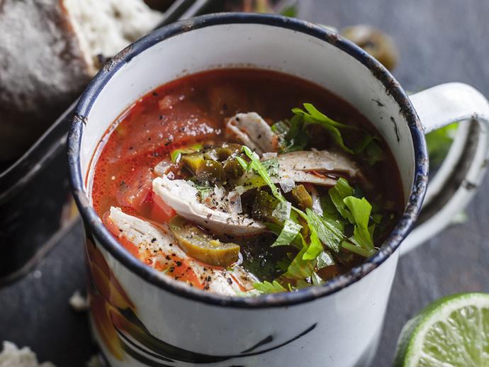 **[Spicy Mexican soup with chicken](https://www.womensweeklyfood.com.au/recipes/spicy-mexican-soup-with-chicken-4463|target="_blank")**

Spice up your lunch.