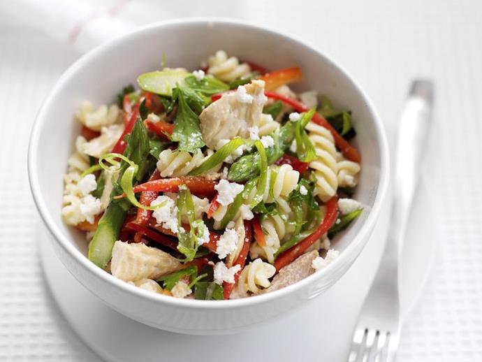 **[Salmon pasta salad**](https://www.womensweeklyfood.com.au/recipes/salmon-pasta-salad-1-4511|target="_blank")**

This easy pasta salad using tinned salmon makes for a quick and tasty lunch