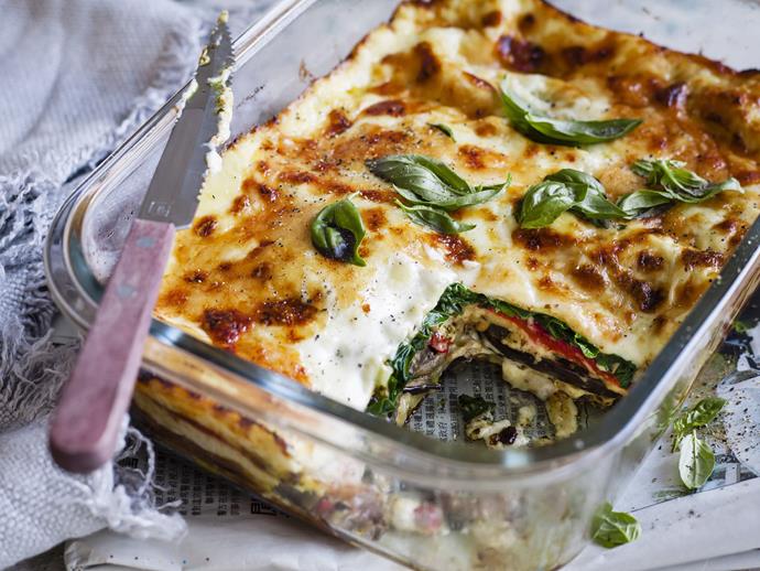 **[Spinach, pesto and parmesan lasagne](http://www.womensweeklyfood.com.au/recipes/spinach-pesto-and-parmesan-lasagne-4252|target="_blank"):** This is one vego variation which proves you don't need meat to create a flavour sensation.