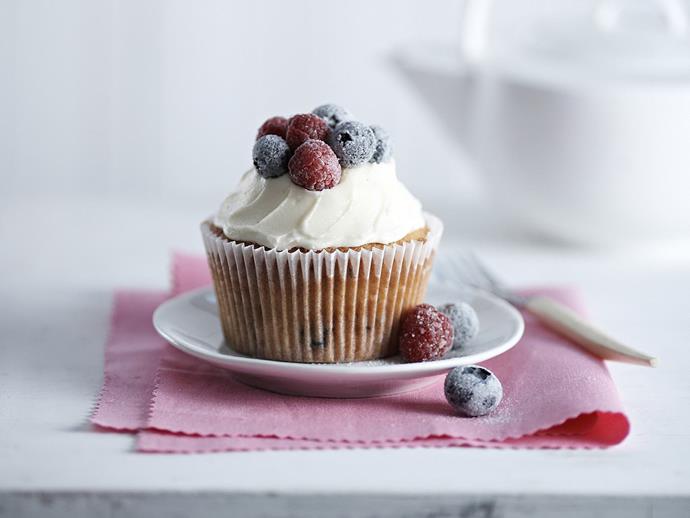 [Mixed berry cupcakes with cream cheese frosting](https://www.womensweeklyfood.com.au/recipes/mixed-berry-cupcakes-10855|target="_blank")