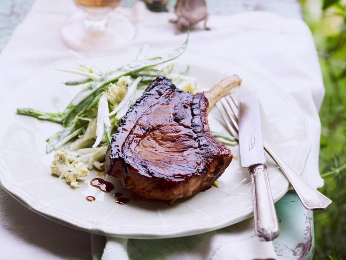 **[Sticky pork chops with blue cheese coleslaw](https://www.womensweeklyfood.com.au/recipes/sticky-pork-chops-with-blue-cheese-coleslaw-10865|target="_blank")**

A little bit sticky and a little bit spicy, these pork chops won't disappoint, especially not with side of crunchy coleslaw. If you prefer, you could substitute the blue cheese for feta.