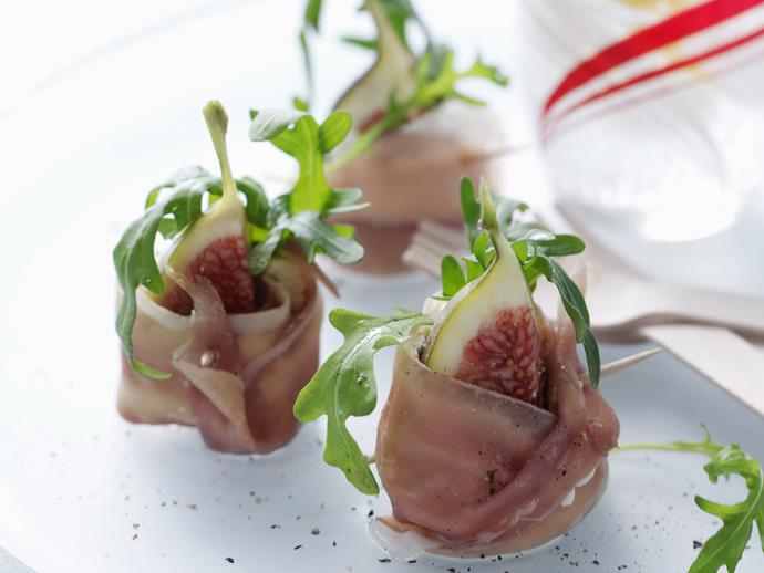 **[Prosciutto, fig and goats cheese bites](https://www.womensweeklyfood.com.au/recipes/prosciutto-fig-and-goats-cheese-bites-4326|target="_blank")**