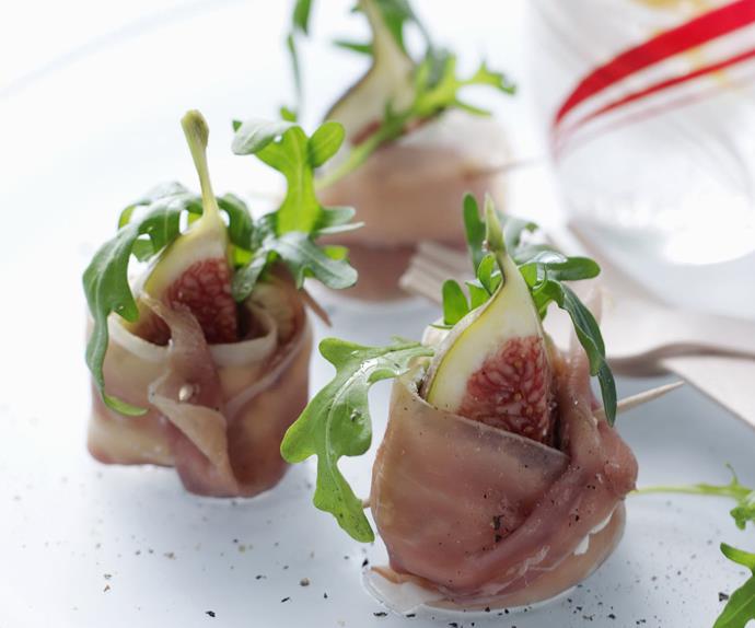 prosciutto, fig and goats cheese bites
