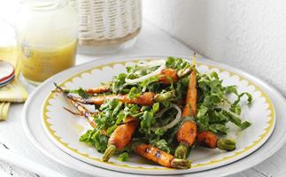honey mustard carrots with silver beet