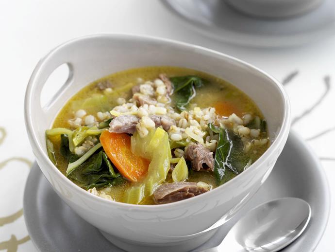 **[Lamb shank and barley soup](https://www.womensweeklyfood.com.au/recipes/lamb-and-barley-soup-10459|target="_blank")**