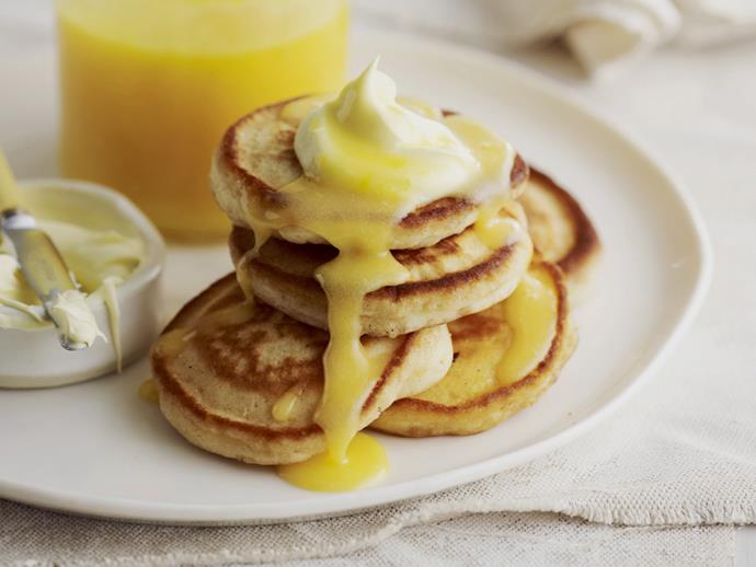**[Lemon curd pikelets](https://www.womensweeklyfood.com.au/recipes/lemon-curd-pikelets-10486|target="_blank")**

There's something divine about the tanginess of lemon curd coupled with freshly made pikelets. Easy to make, they're the ideal mid-morning or afternoon snack.