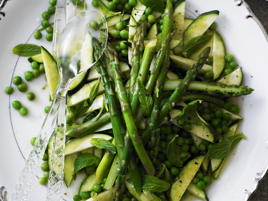 **[Asparagus, peas and zucchini with mint](https://www.womensweeklyfood.com.au/recipes/asparagus-peas-and-zucchini-with-mint-15105|target="_blank")**