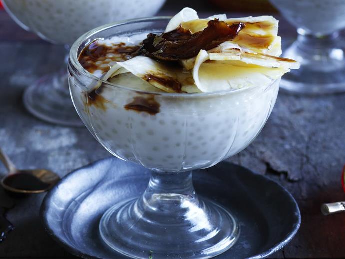 [Coconut sago with ginger and palm sugar syrup](http://www.womensweeklyfood.com.au/recipes/coconut-sago-with-ginger-and-palm-sugar-syrup-10277|target="_blank")
