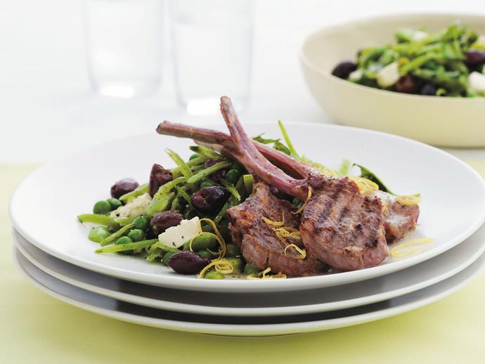 **[Lemon and garlic lamb cutlets with mixed pea salad](https://www.womensweeklyfood.com.au/recipes/lemon-and-garlic-lamb-cutlets-with-mixed-pea-salad-9983|target="_blank")**

Lemon and garlic are the perfect punchy flavours to complement the rich, earthy flavour of lamb. Served with bright salad of mixed peas.
