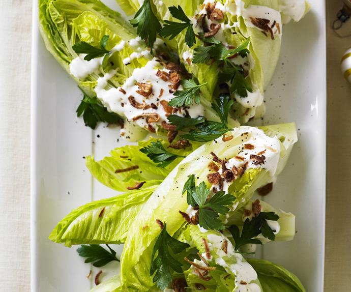 lettuce wedges with lemony dressing