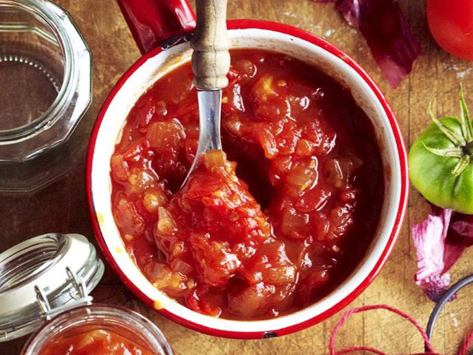 This [tomato and sweet chilli relish](https://www.womensweeklyfood.com.au/recipes/tomato-and-sweet-chilli-relish-15145|target="_blank") is best served with grilled meat, sausages, or on hamburgers and sandwiches.