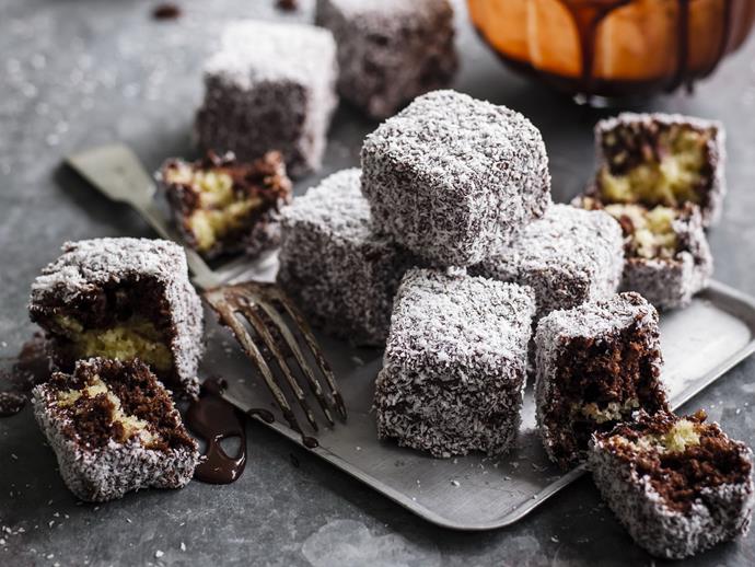 [**Marbled lamingtons**](https://www.womensweeklyfood.com.au/recipes/marbled-lamingtons-3910|target="_blank")

Add a marbled chocolate twist to your classic lamingtons