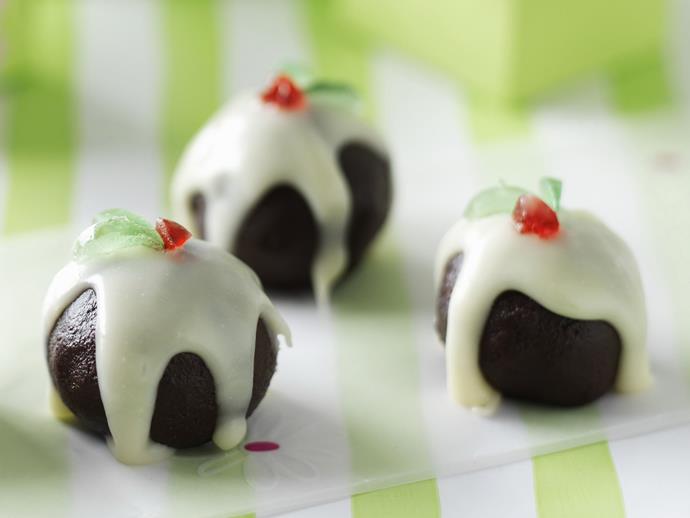 **Little chocolate Christmas puddings**
<br><br>
A British touch for your Aussie Christmas lunch.
<br><br>
[**Read the full recipe here**](https://www.womensweeklyfood.com.au/recipes/little-chocolate-christmas-puddings-8801|target="_blank") 
