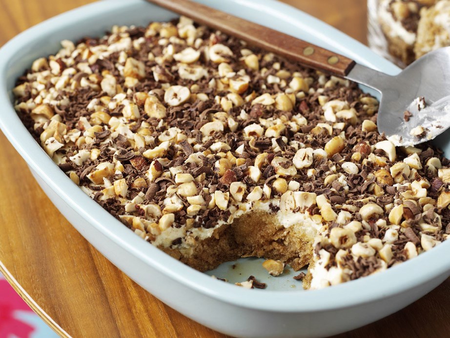 This [hazelnut tiramisu recipe](https://www.womensweeklyfood.com.au/recipes/hazelnut-tiramisu-8807|target="_blank") is a nutty take on the classic. With grated chocolate, hazelnut liqueur and topped with crunchy hazelnuts this will go down a treat. 