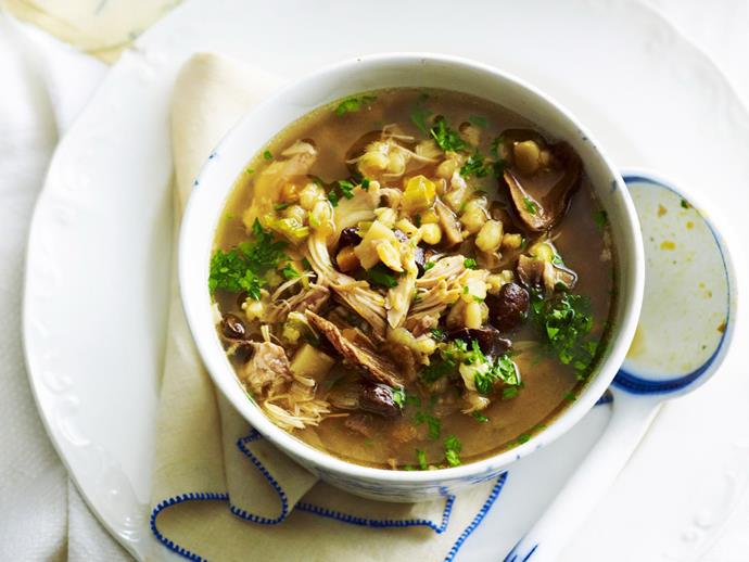 **[Slow cooker chicken, porcini & barley soup](https://www.womensweeklyfood.com.au/recipes/slow-cooker-chicken-porcini-and-barley-soup-3136|target="_blank")**