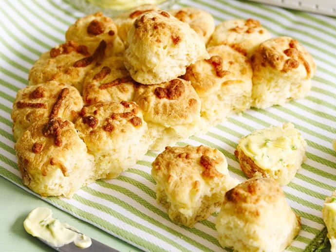 **[Cheese scones](https://www.womensweeklyfood.com.au/recipes/cheese-scones-7488|target="_blank")** Add cheese and cayenne pepper for a savoury twist to these scones. Best served warm with chive butter.