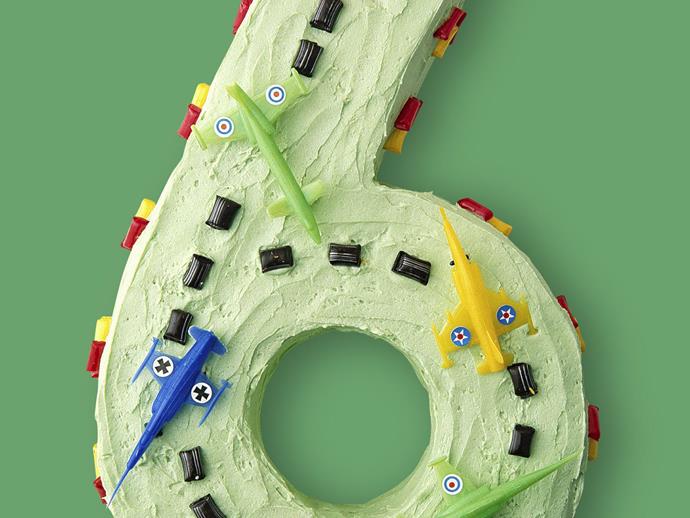**[Number six birthday cake with jet planes](https://www.womensweeklyfood.com.au/recipes/six-jet-planes-6042|target="_blank")**

Prepare for your kids' party to takeoff with this aeroplane runway cake! From the iconic '[Children's Birthday Cake Book](https://www.magshop.com.au/childrens-birthday-cake-book|target="_blank")' cookbook, it's perfect for a six-year-old's birthday.
