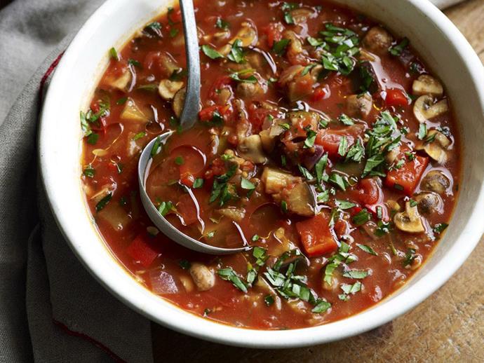Delicious [homemade vegetable soup](https://www.womensweeklyfood.com.au/recipes/mediterranean-vegetable-soup-14758|target="_blank") recipe prepared Mediterranean-style with loads of vegetables and fresh herbs!