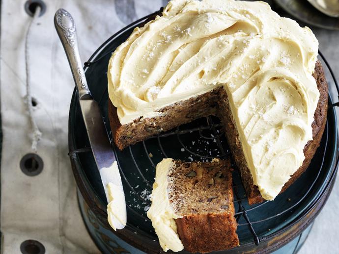 Topped with whipped caramel frosting sprinkled with sea salt, this moist **[banana, walnut and coffee cake](https://www.womensweeklyfood.com.au/recipes/banana-coffee-and-walnut-cake-with-salted-caramel-frosting-14812|target="_blank")** is perfect for a special occasion.