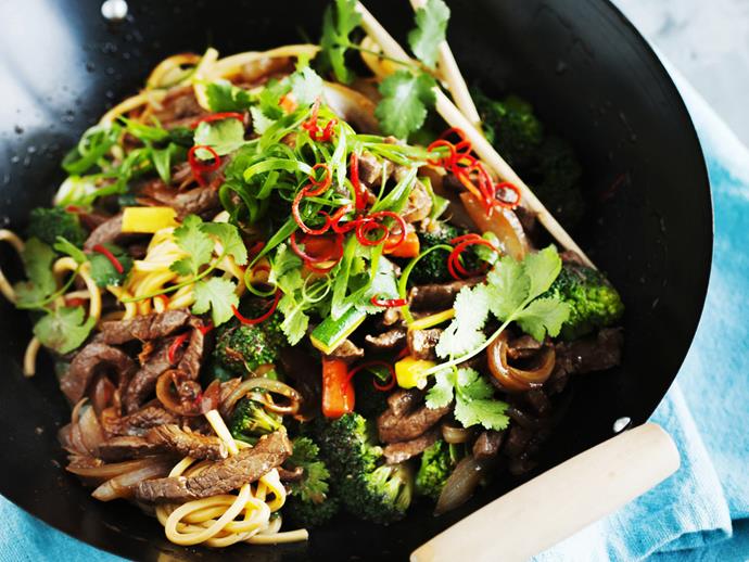 **[Hokkien mee with beef](https://www.womensweeklyfood.com.au/recipes/hokkien-mee-with-beef-14829|target="_blank")**

This authentic hokkien mee with beef, broccoli and chilli is a mouth-watering noodle dish that will be on your table in no time.