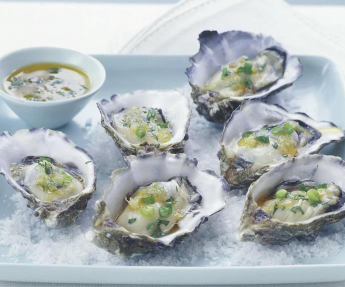 Oysters with lime and coriander
