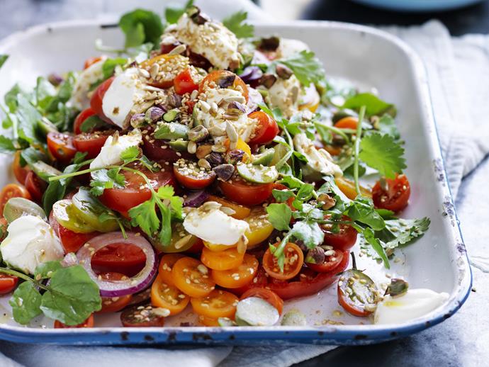 **[Tomato salad with labne & seeds](https://www.womensweeklyfood.com.au/recipes/tomato-salad-with-labne-and-seeds-14878|target="_blank")**

You'll love this colourful tomato salad with Lebanese labne and sprinkled with sesame and sunflower seeds