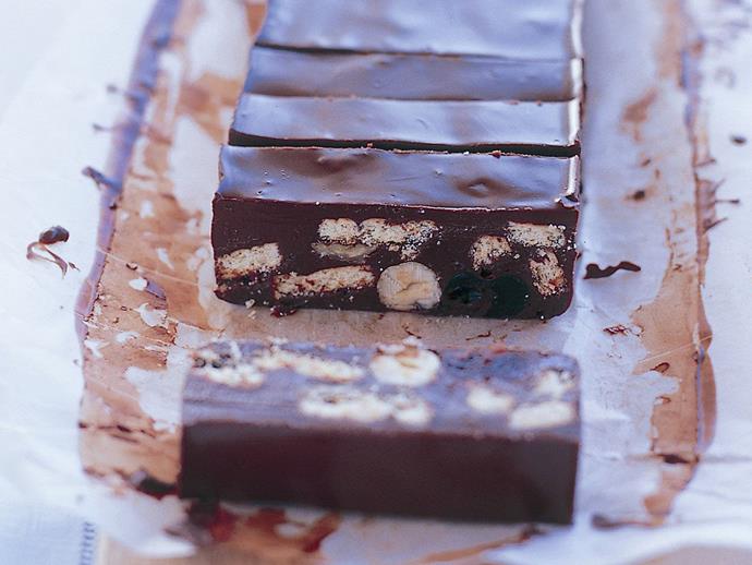 **[Easy-as no-bake chocolate slice](https://www.womensweeklyfood.com.au/recipes/no-bake-chocolate-slice-14966|target="_blank")**

Full of hazelnuts, walnuts and cherries, this easy fridge slice makes a decadent treat with tea or coffee.