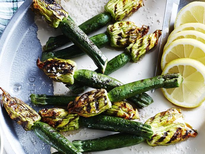 These **[[stuffed ricotta flowers](https://www.womensweeklyfood.com.au/recipes/chargrilled-chilli-and-mint-filled-zucchini-flowers-6262|target="_blank")]** bring together the creaminess of ricotta with the fresh tang of mint and heat of chilli for a truly flavourful summer barbecue treat.