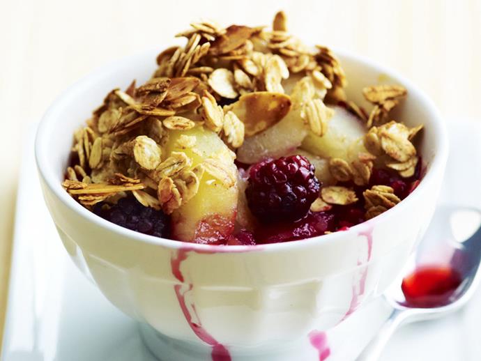 **[Blackberry apple crumble](https://www.womensweeklyfood.com.au/recipes/blackberry-apple-crumble-14536|target="_blank")**

Apple and blackberry is the classic crumble combination and this oaty version doesn't disappoint.