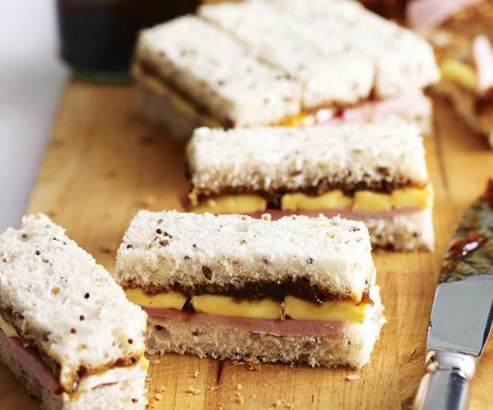 ham and brie finger sandwiches