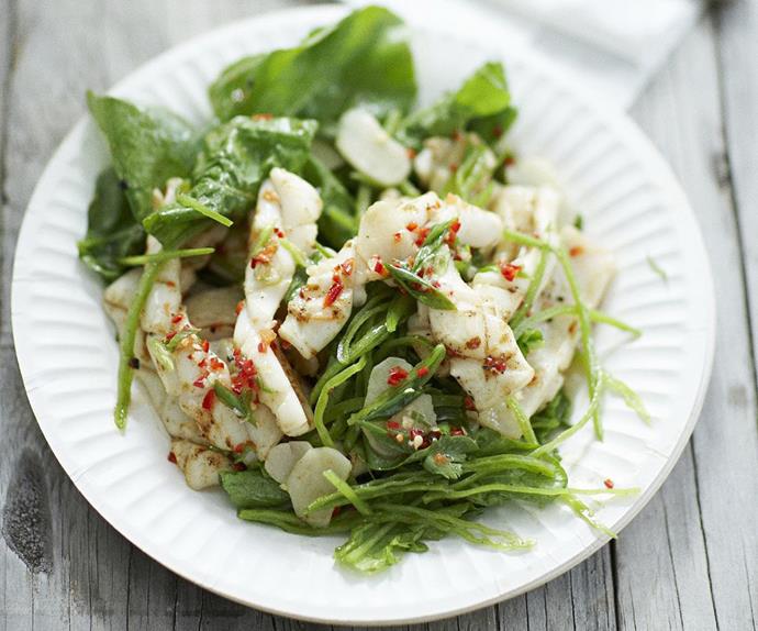 SQUID SALAD WITH GARLIC LIME DRESSING