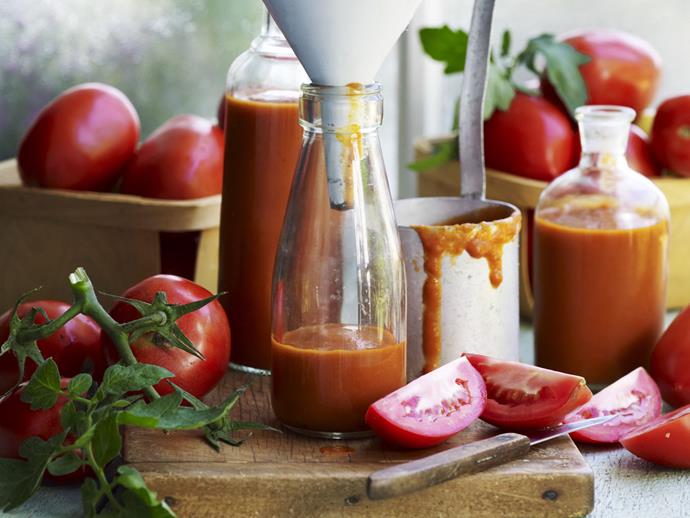 There is some time involved in this recipe, but the rewards of [home-made tomato sauce](https://www.womensweeklyfood.com.au/recipes/tomato-sauce-13945|target="_blank") are well worth the efforts. You may never resort to the bottled stuff again!