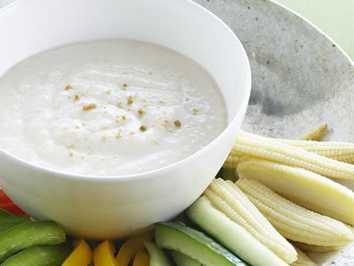 Super quick and simple, this tasty [white bean and garlic dip](https://www.womensweeklyfood.com.au/recipes/white-bean-and-garlic-dip-13975|target="_blank") can be whipped up in no time. Serve with fresh vegetables cut into sticks.