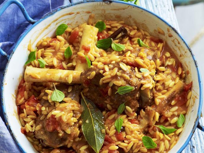 **[Baked lamb shanks with orzo](https://www.womensweeklyfood.com.au/recipes/baked-lamb-shanks-with-orzo-14012|target="_blank")**