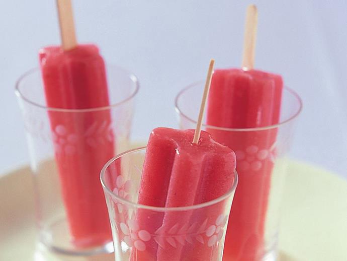 These [watermelon and strawberry ice-blocks](https://www.womensweeklyfood.com.au/recipes/watermelon-and-strawberry-ice-block-13340|target="_blank") have a fraction the sugar of store-bought and all the flavour of fresh summer fruits.