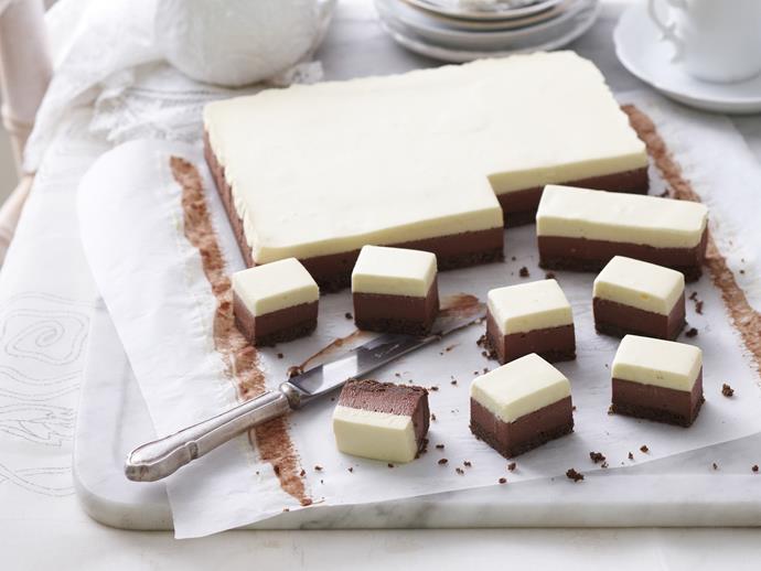 **[Cardamom-scented chocolate cheesecake squares](https://www.womensweeklyfood.com.au/recipes/cardamom-scented-chocolate-cheesecake-squares-13380|target="_blank")**

Satisfy your sweet tooth with this decadent triple-layered slice.