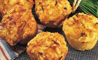 crusty onion and cheese muffins