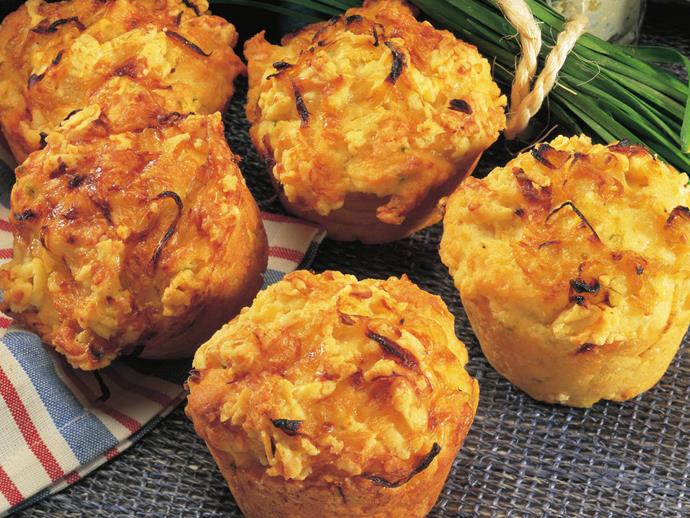 **[Crusty onion and cheese muffins](https://www.womensweeklyfood.com.au/recipes/crusty-onion-and-cheese-muffins-13474|target="_blank")**