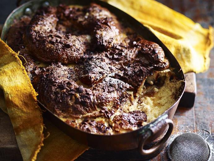 **[Chocolate & Irish cream croissant pudding](http://www.womensweeklyfood.com.au/recipes/chocolate-and-irish-cream-croissant-pudding-13513|target="_blank")**

This rich, custardy bread and butter pudding is both light, thanks to the flaky croissants, and rich with chocolate and Irish cream. Serve with a dollop of cream or ice-cream.