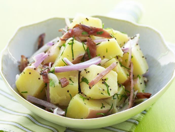 **[German hot potato salad](https://www.womensweeklyfood.com.au/recipes/german-hot-potato-salad-13053|target="_blank")**

The heat of this salad brings out the flavour of the onion and herbs. You could add bacon or blue cheese if you like.