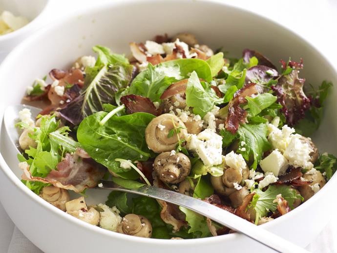 **[Warm balsamic mushroom and pancetta salad](https://www.womensweeklyfood.com.au/recipes/warm-balsamic-mushroom-and-pancetta-salad-13094|target="_blank")**