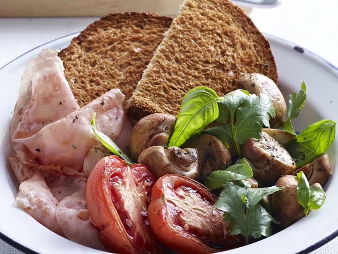 **[Breakfast fry-up](https://www.womensweeklyfood.com.au/recipes/breakfast-fry-up-13278|target="_blank")**

This classic fry-up of mushrooms, ham and tomatoes is perfect for a lazy weekend.