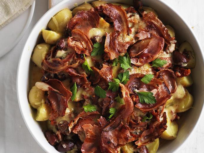 **[Puttanesca potato bake](https://www.womensweeklyfood.com.au/recipes/puttanesca-potato-bake-5411|target="_blank")**

Pimp your potato bake with traditional Puttanesca flavours of olives and pancetta.