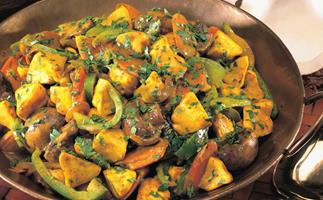 curried squash with mushrooms