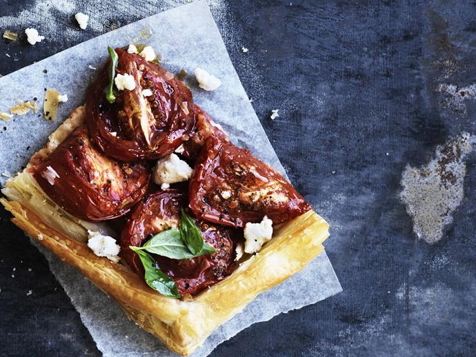 **[Slow-cooked tomato and goat's cheese tart](https://www.womensweeklyfood.com.au/recipes/slow-cooked-tomato-and-goats-cheese-tart-12593|target="_blank")**

Slow cooking the tomatoes draws out both their flavour and their sweetness, leading to a rich, caramelised topping on the crisp base of this tart.