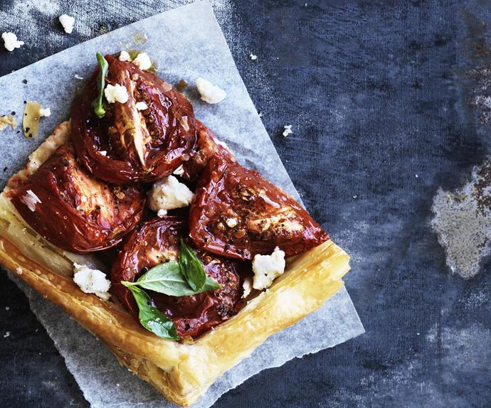slow-cooked tomato & goat's cheese tart